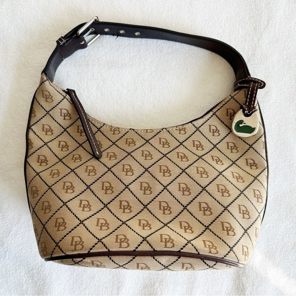 Dooney and Bourke Y2K Vintage Signature Logo Bucket Crescent Hobo Y2K Handbag - Picture 12 of 16